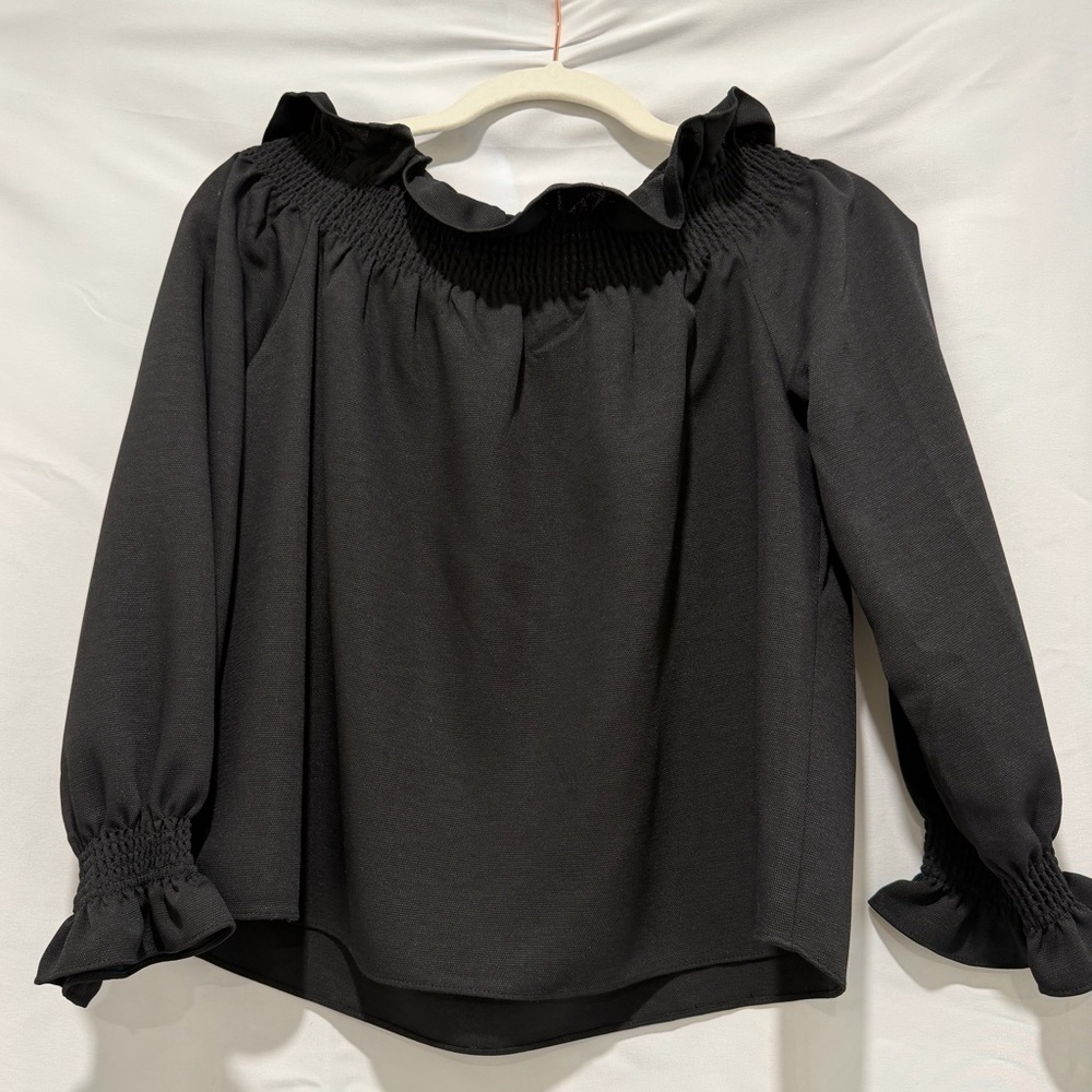 Tuckernuck Women's Off the Shoulder Marguerite Blouse Ruffle Sleeve Top XS